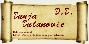 Dunja Dulanović vizit kartica